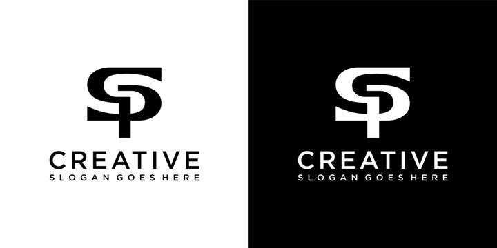 SP or PS initial letter logo design vector