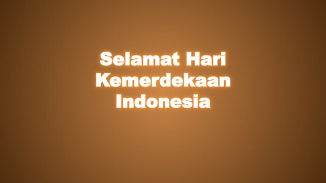 Selamat hari kemerdekaan indonesia text animation celebrating the national independence day