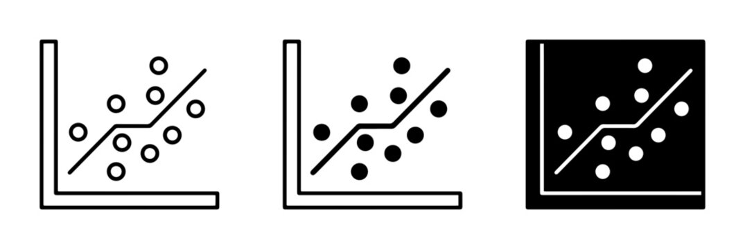 Scatter Plot Icons, Data Visualization Graphics, Trend Analysis Charts, Statistics Icons