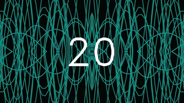 Abstract digital wave pattern with number twenty in center