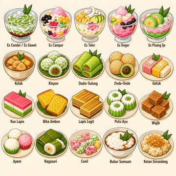 Indonesian Desserts Illustration Collection