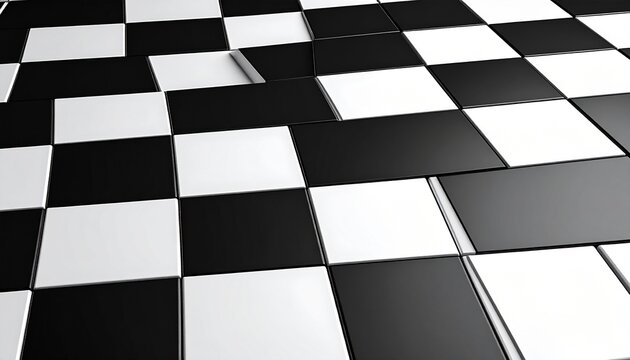 Monochrome Checkered Tile Pattern Abstract Background