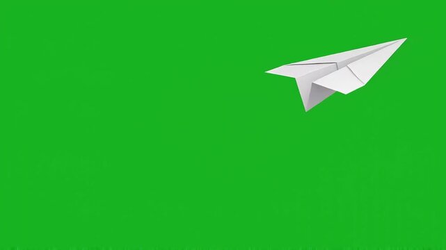 Email Sent Animation of Paper Plane Flying and Check Mark Confirmation on Green Screen