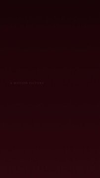 Off-white cinematic title lines with film grain sliding upward line by line on dark red and black duotone background seamless loop