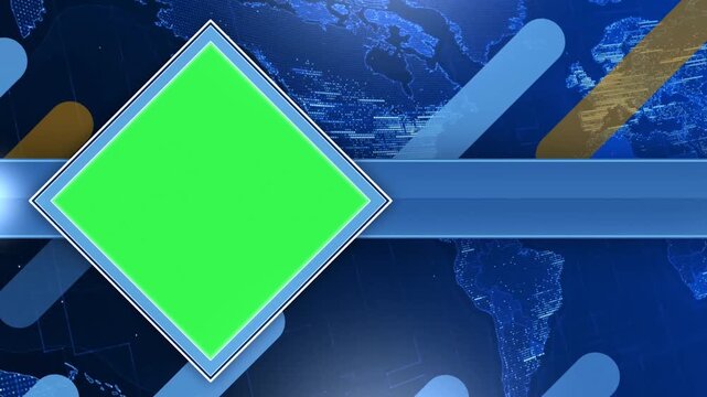 Dynamic News Slideshow Overlay with Green Screen Diamond Screen Media Box and Lower Third Broadcast Animation