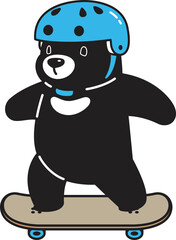 bear polar icon skateboard cartoon character teddy illustration black design © CNuisin