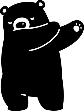 bear polar icon taddy dab dance cartoon character illustration black design