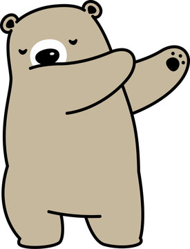 bear polar icon taddy dab dance cartoon character illustration brown design