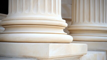 Fototapeta premium classical. Elegant stone pillars and stairs showcase classical architecture under soft natural light. real-estate listings.