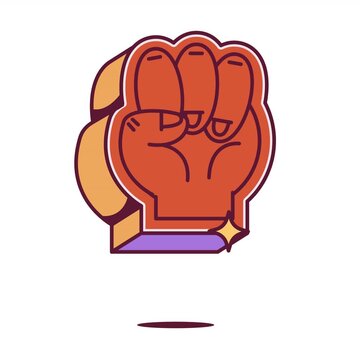 Hand raise gesture animation with  transparent background for element footage