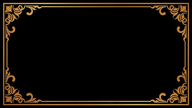 Decorative Vintage Frame Overlay Animation with Transparent Background