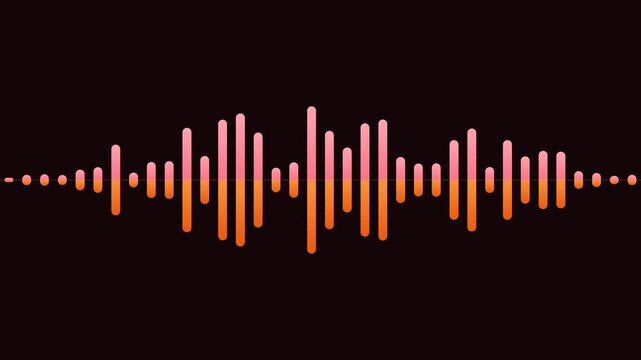 Animated audio sound waveform equalizer on a dark background