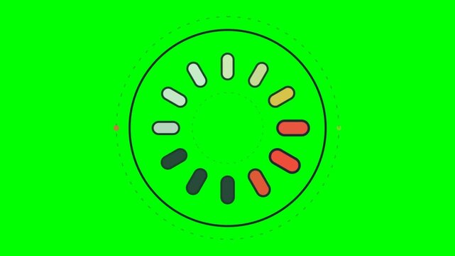 Chroma Key Green Screen Loading Icon Design in Tomato Shape Vector Illustration for Video Editors and Animators