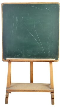 Vintage wooden chalkboard on a sturdy stand with faded chalk marks