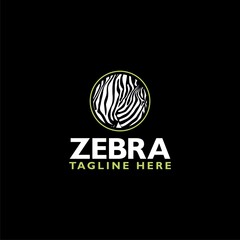 Fototapeta premium Zebra logo icon isolated on black background