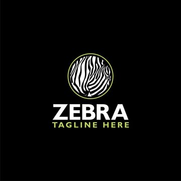  Zebra logo icon isolated on black background