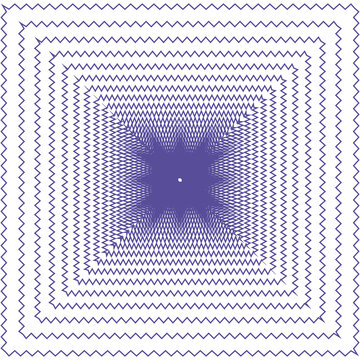 Geometric purple guilloche pattern, concentric square line art, security certificate background with intricate wavy lines