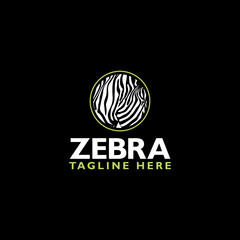 Obraz premium Zebra logo icon isolated on black background