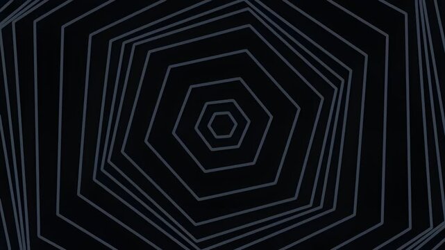 Abstract geometric pattern with concentric hexagons on dark background