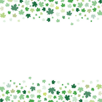 Maple Leaf Border Green Leafy Horizontal Frame