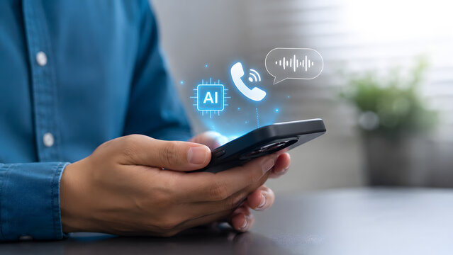 AI powered smartphone enabling voice call communication and instant messaging services.