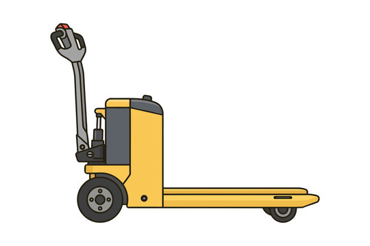 Electric Pallet Jack Stacker Warehouse Equipment Vector Illustration