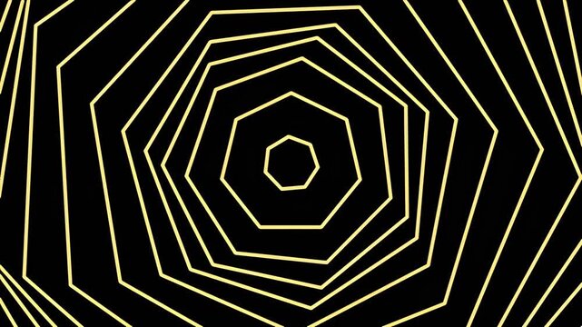 Abstract geometric pattern with concentric hexagons on black background