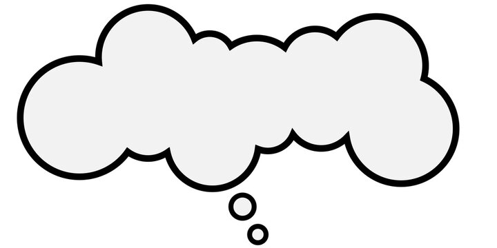 Thought bubble speech cloud line art icon vector illustration
