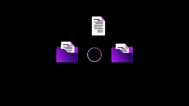 Circular sync file exchange between folders on transparent background