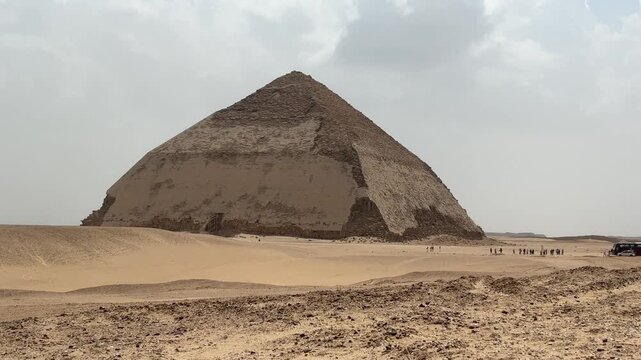 A view from the Bent Pyramid in the Dahshur Pyramids area in Giza, Egypt.