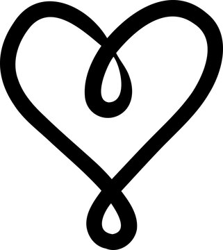 Abstract Infinity Swirl Heart Line Art Vector Isolated on Transparent Background