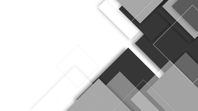Abstract geometric shape background with overlapping rectangles diagonal shapes and soft shadows animation