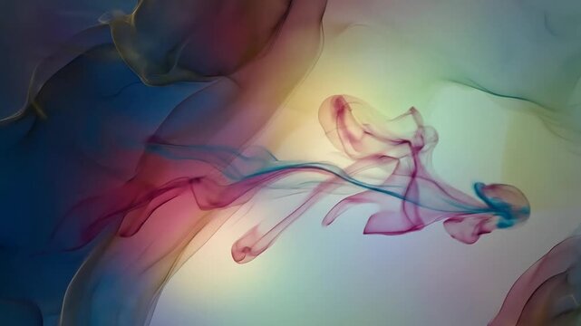 Abstract colorful ink diffusion flowing through water creating mesmerizing visuals