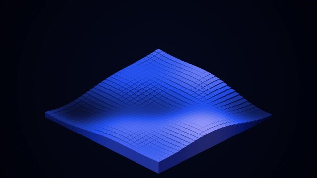 Cyber Pink Isometric Block Grid Digital Topography Seamless Loop
