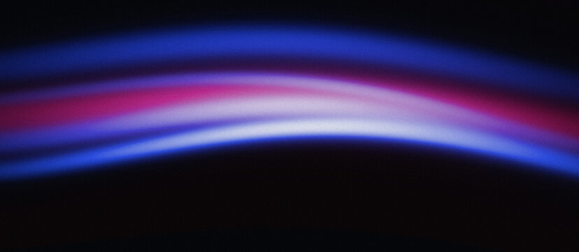 Fundo abstrato escuro com ondas desfocadas de luz neon azul e rosa