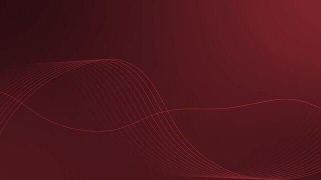 Minimal wave lines background animation, Smooth abstract background with flowing curved lines creating wave patterns across the frame
