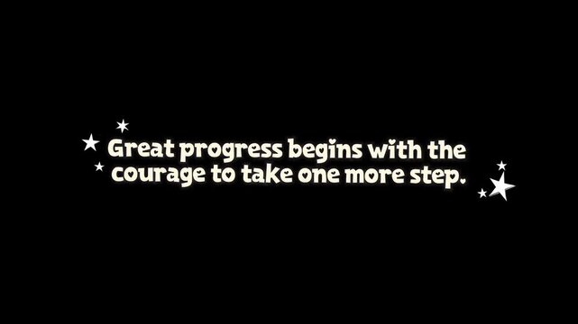 Motivational Quote Animation &ndash; Take One More Step Toward Progress | 4K
