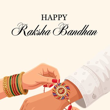 Raksha Bandhan Cream Traditional Greeting Poster