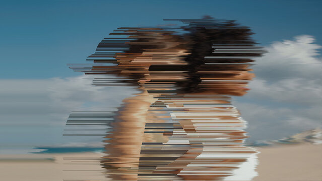 Premium Transitions Glitch Lines Left &ndash; Digital Glitch Line Transitions, RGB Signal Distortion and Futuristic Tech Effects for Dynamic Video Editing