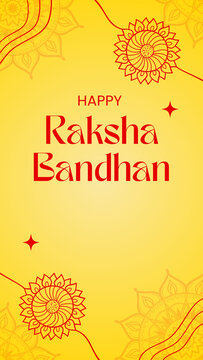 Raksha Bandhan Red and Yellow Traditional Greeting Poster Story