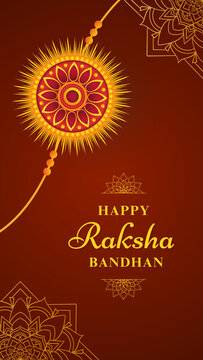 Raksha Bandhan Brown and Yellow Vibrant Greeting Poster Story