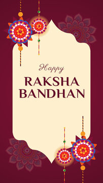 Raksha Bandhan Purple and Cream Simple Greeting Poster Story