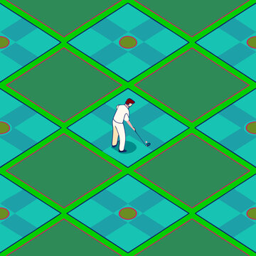 Pattern, golf, field, grass, lawn, Canada, green, golfer, ball, club, cap, pattern, vector, graphic, bushes, beds, haystacks, lines, intersections, structure, view, seamless pattern, print, wallpaper
