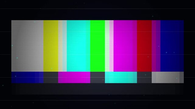 Glitchy No Signal Television Test Pattern Animation
