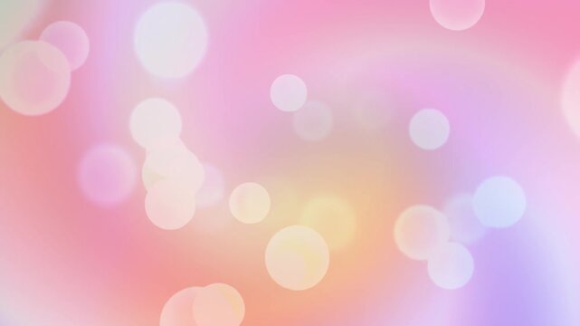 Bright peach pink and warm yellow gradient motion loop with magical sparkling bokeh lights. Suitable for romantic intro video, event backdrop, and creative wallpaper