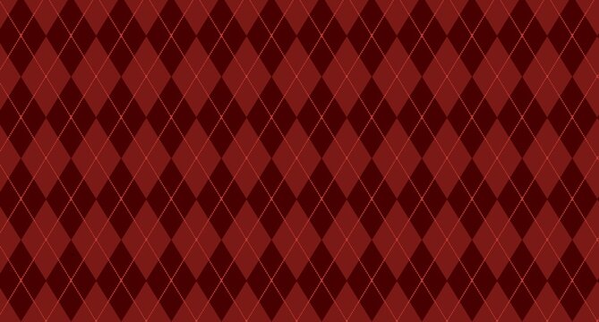 Classic Red Argyle Seamless Pattern Abstract Dark Maroon Diamond Lattice Background