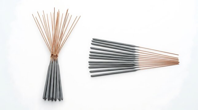 A bundle of sparklers isolated on a white background for a festive happy diwali celebration greeting card