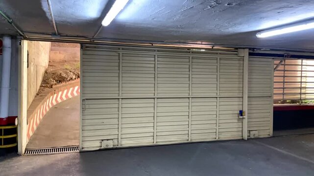 Puerta garaje autom&aacute;tica time lapse abrir y cerrar corredera port&oacute;n lateral velocidad r&aacute;pida acelerado 