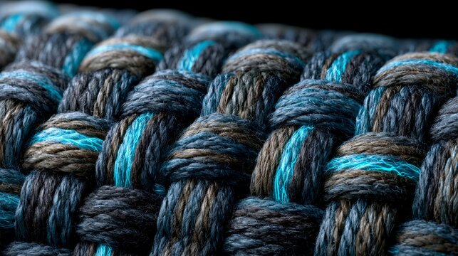 Glowing Electric Blue and Gray Woven Texture