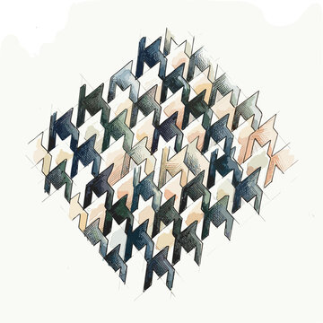 Watercolor houndstooth textile blog background